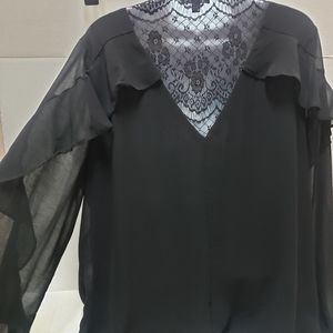 AUW black dressy blouse